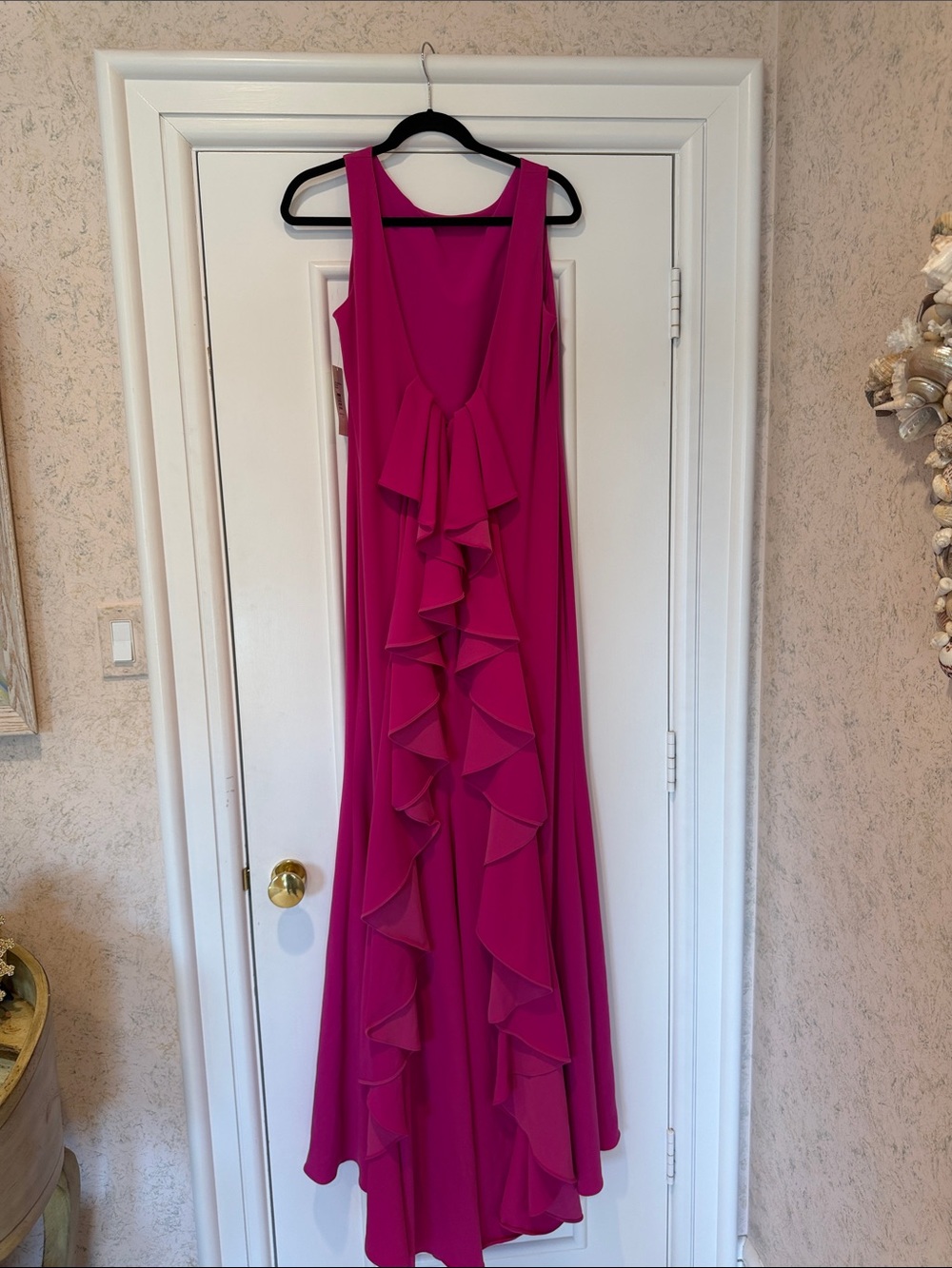 Badgley Mischka Fuchsia Pink Maxi Formal Dress